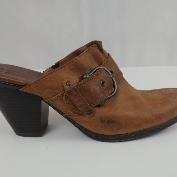 Born Concept Womens Brown Leather Mule Clogs Sz 9 - Picture 7 of 8